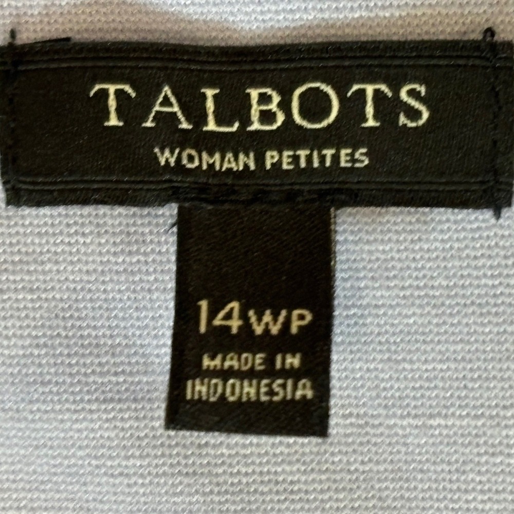 Talbots Sheath Dress Womens 14WP Petite Blue Sleeveless Ponte Career Work - Picture 12 of 15